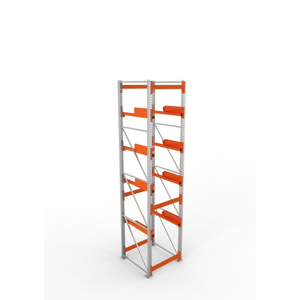 Productafbeelding nr. 2: Kabeltrommelstelling META MULTIPAL type 2, basiselement, hxbxd 4.400 x 900 x 1.100 mm, verzinkt, RAL 2001 roodoranje, met 4 trommelbevestigingen, zonder assen, met kabeltrommelsteunen