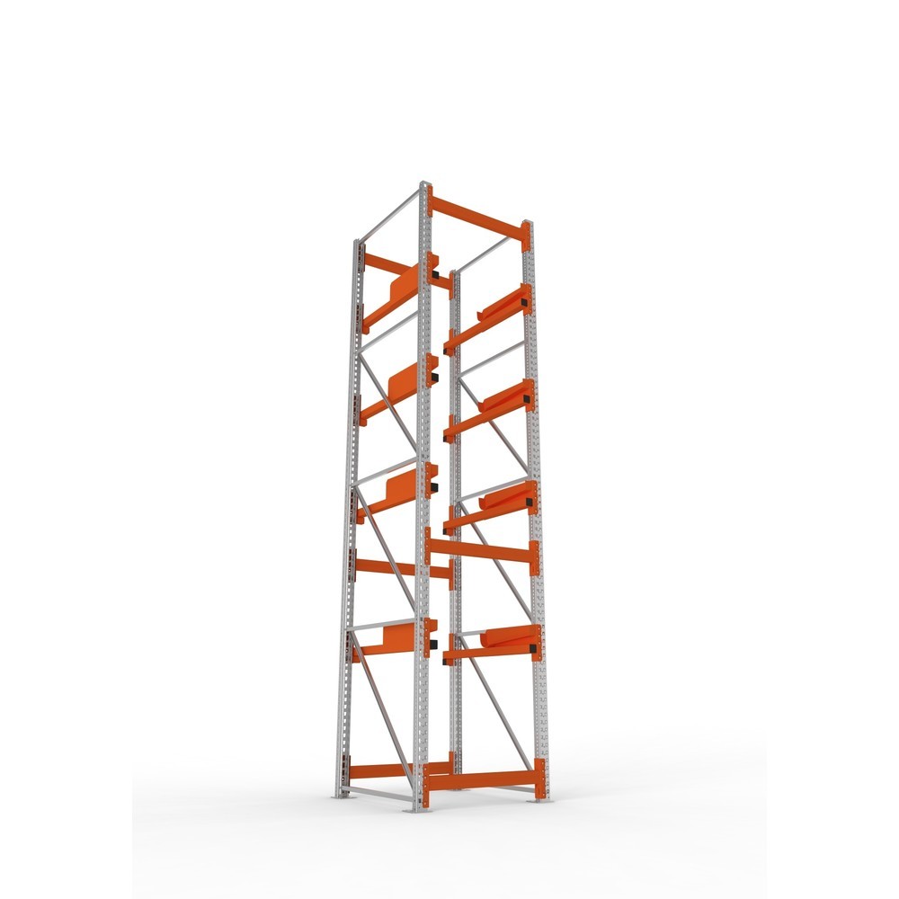 Productafbeelding nr. 3: Kabeltrommelstelling META MULTIPAL type 2, basiselement, hxbxd 4.400 x 900 x 1.100 mm, verzinkt, RAL 2001 roodoranje, met 4 trommelbevestigingen, zonder assen, met kabeltrommelsteunen