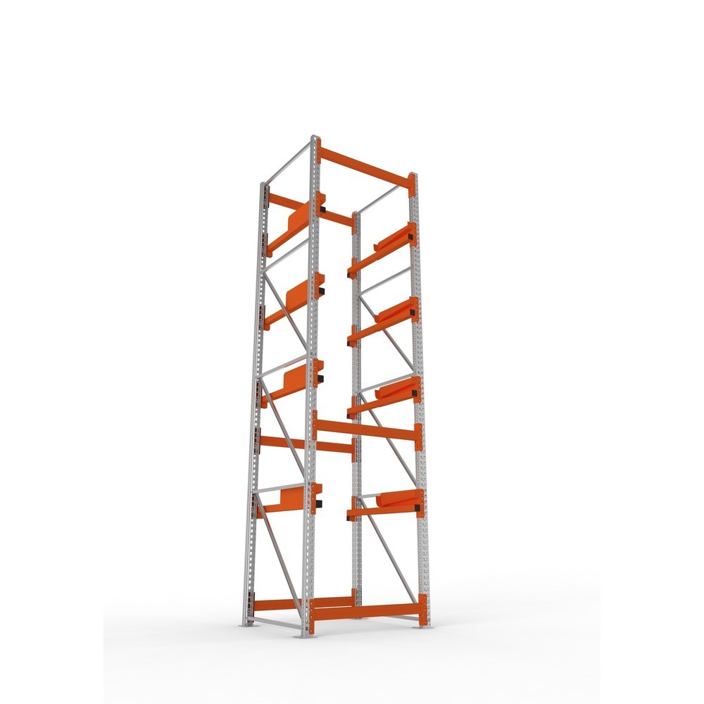 Productafbeelding nr. 3: Kabeltrommelstelling META MULTIPAL type 2, basiselement, hxbxd 4.400 x 1.100 x 1.100 mm, verzinkt, RAL 2001 roodoranje, met 4 trommelbevestigingen, zonder assen, met kabeltrommelsteunen