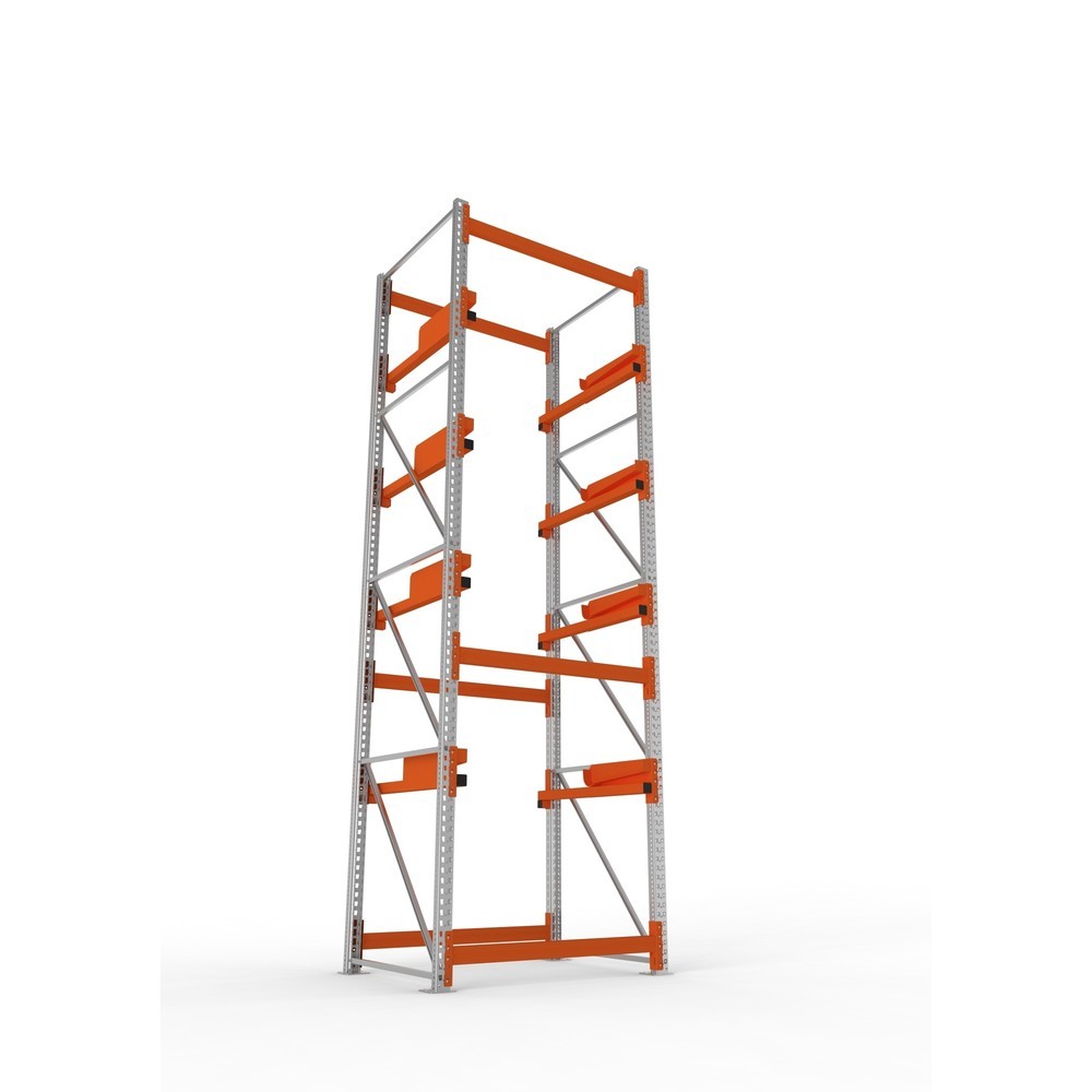 Productafbeelding nr. 3: Kabeltrommelstelling META MULTIPAL type 2, basiselement, hxbxd 4.400 x 1.300 x 1.100 mm, verzinkt, RAL 2001 roodoranje, met 4 trommelbevestigingen, zonder assen, met kabeltrommelsteunen