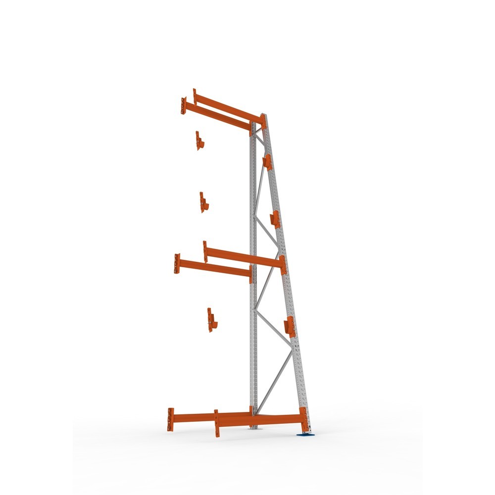Productafbeelding nr. 3: Kabeltrommelstelling META MULTIPAL type 3, aanbouwelement, hxbxd 4.400 x 1.100 x 1.100 mm, compleet voor 3 assen, verzinkt, RAL 2001 roodoranje, A-stijlen