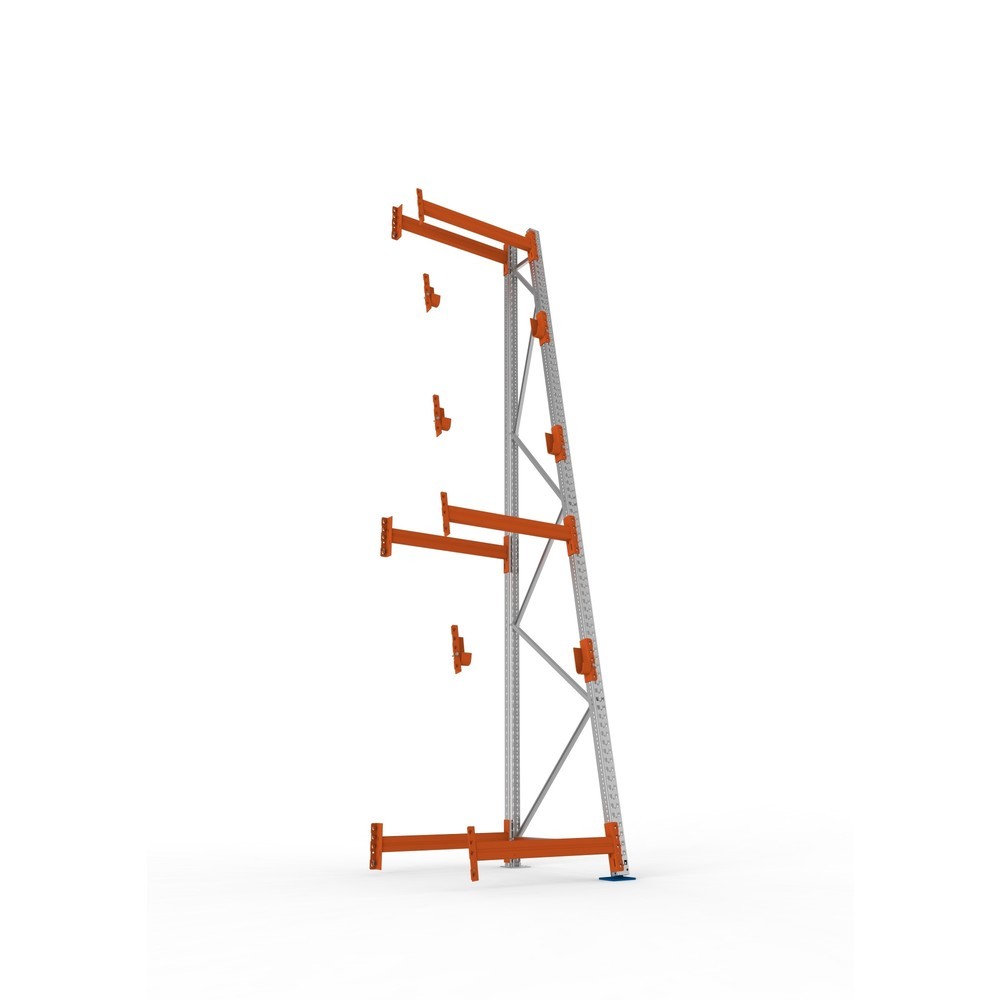 Productafbeelding nr. 3: Kabeltrommelstelling META MULTIPAL type 3, aanbouwelement, hxbxd 4.400 x 900 x 1.100 mm, compleet voor 3 assen, verzinkt, RAL 2001 roodoranje, A-stijlen