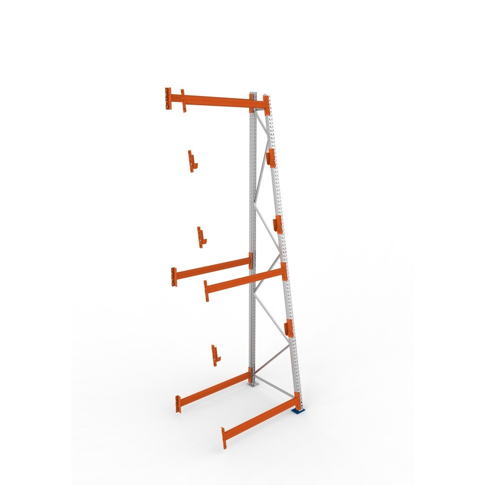 Productafbeelding nr. 2: Kabeltrommelstelling META MULTIPAL type 3, aanbouwelement, hxbxd 4.400 x 1.300 x 1.100 mm, compleet voor 3 assen, verzinkt, RAL 2001 roodoranje, A-stijlen