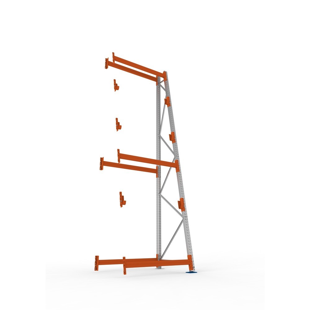Productafbeelding nr. 3: Kabeltrommelstelling META MULTIPAL type 3, aanbouwelement, hxbxd 4.400 x 1.300 x 1.100 mm, compleet voor 3 assen, verzinkt, RAL 2001 roodoranje, A-stijlen