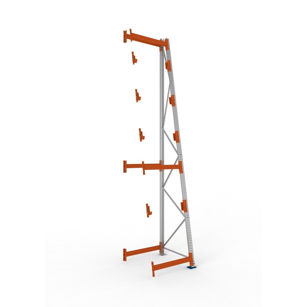 Productafbeelding nr. 1: Kabeltrommelstelling META MULTIPAL type 3, aanbouwelement, hxbxd 4.900 x 900 x 1.100 mm, compleet voor 4 assen, verzinkt, RAL 2001 roodoranje, A-stijlen