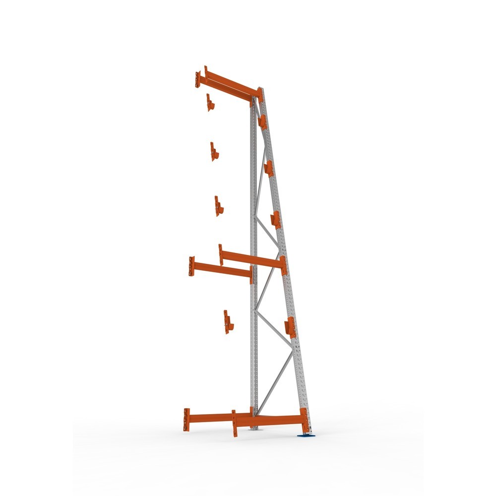 Productafbeelding nr. 3: Kabeltrommelstelling META MULTIPAL type 3, aanbouwelement, hxbxd 4.900 x 900 x 1.100 mm, compleet voor 4 assen, verzinkt, RAL 2001 roodoranje, A-stijlen