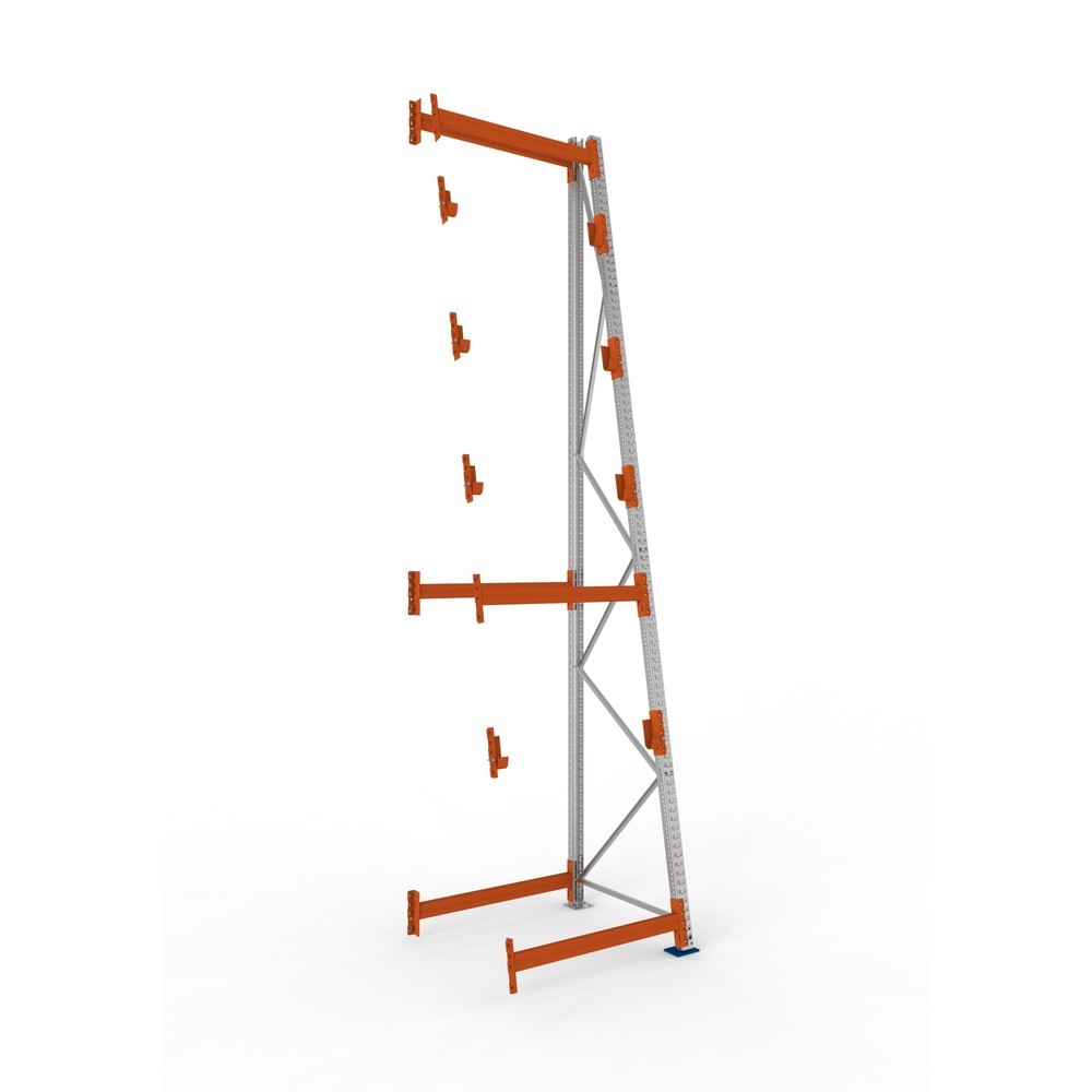 Productafbeelding nr. 1: Kabeltrommelstelling META MULTIPAL type 3, aanbouwelement, hxbxd 4.900 x 1.100 x 1.100 mm, compleet voor 4 assen, verzinkt, RAL 2001 roodoranje, A-stijlen