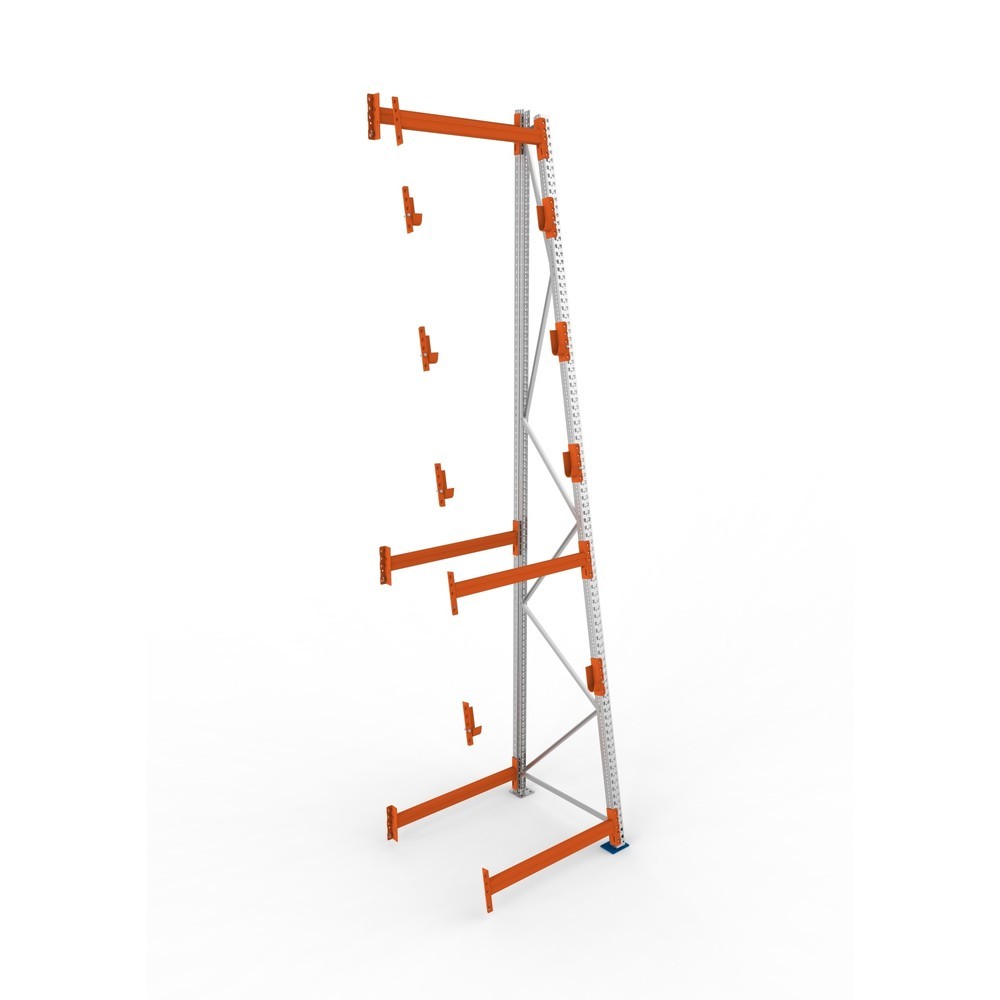 Productafbeelding nr. 2: Kabeltrommelstelling META MULTIPAL type 3, aanbouwelement, hxbxd 4.900 x 1.100 x 1.100 mm, compleet voor 4 assen, verzinkt, RAL 2001 roodoranje, A-stijlen
