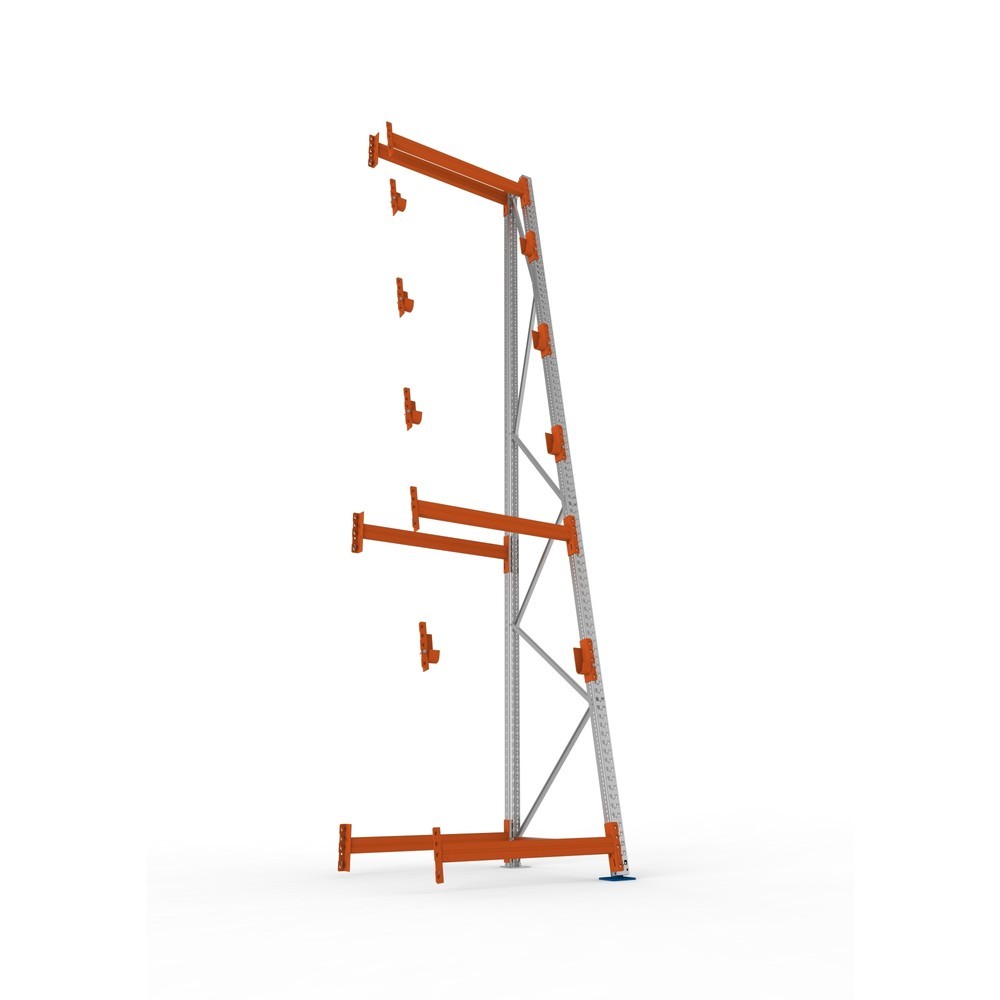 Productafbeelding nr. 3: Kabeltrommelstelling META MULTIPAL type 3, aanbouwelement, hxbxd 4.900 x 1.100 x 1.100 mm, compleet voor 4 assen, verzinkt, RAL 2001 roodoranje, A-stijlen