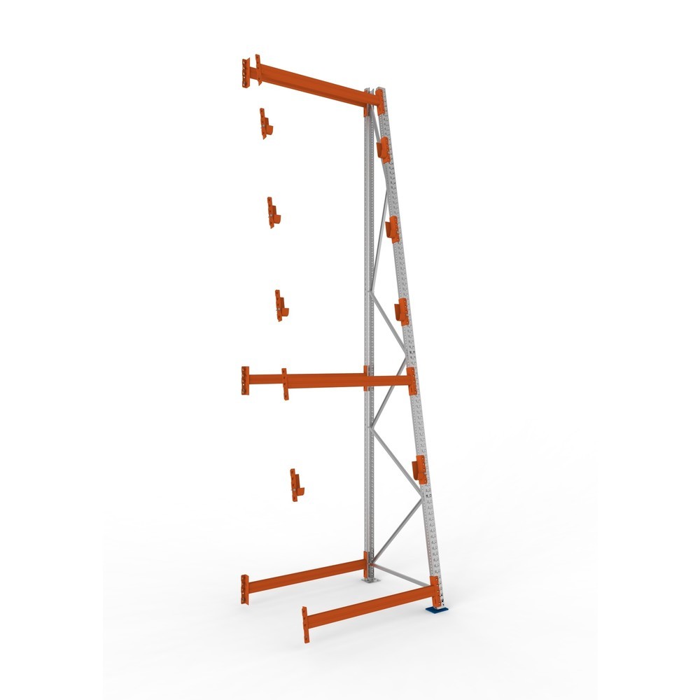 Product afbeelding: Kabeltrommelstelling META MULTIPAL type 3, aanbouwelement, hxbxd 4.900 x 1.300 x 1.100 mm, compleet voor 4 assen, verzinkt, RAL 2001 roodoranje, A-stijlen