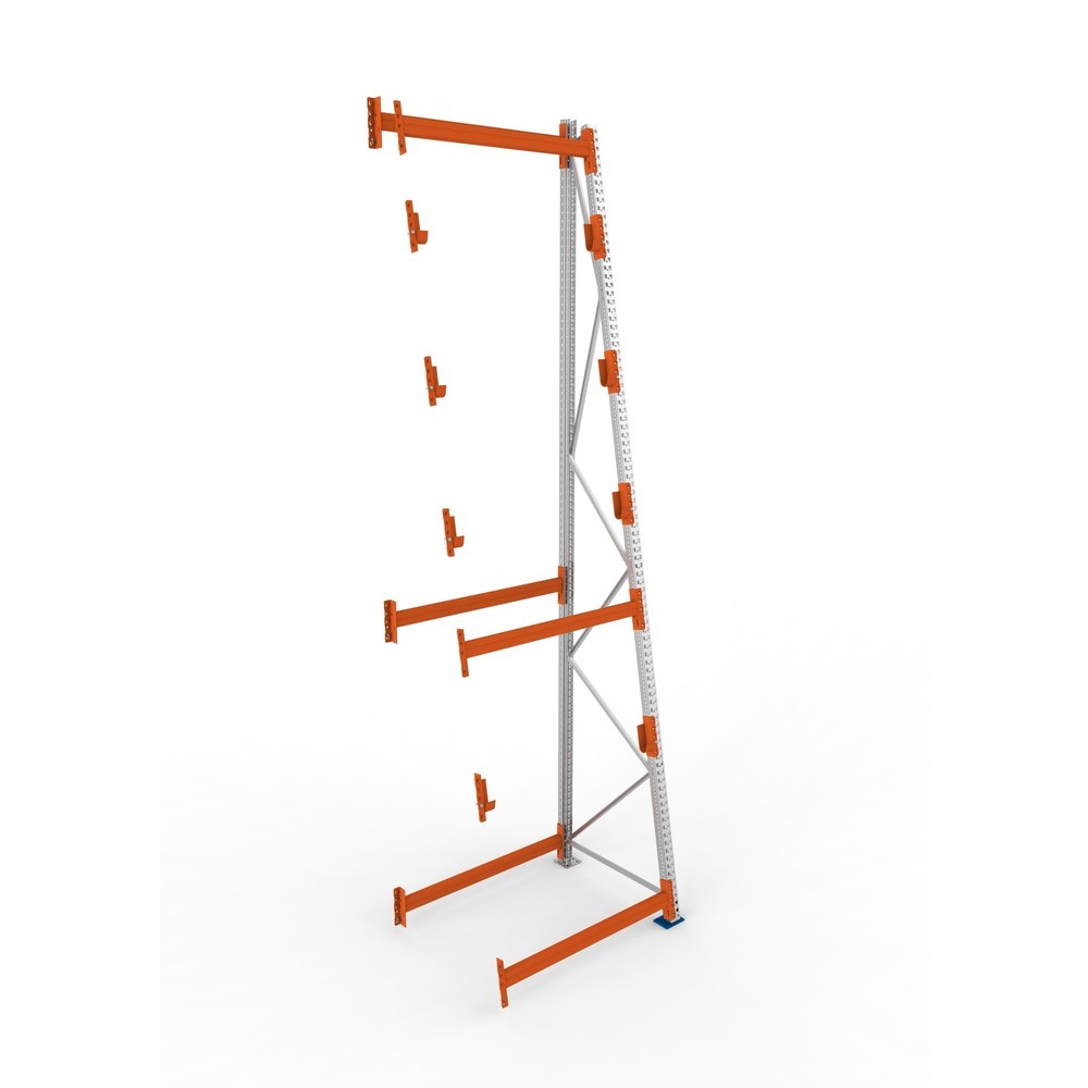 Productafbeelding nr. 2: Kabeltrommelstelling META MULTIPAL type 3, aanbouwelement, hxbxd 4.900 x 1.300 x 1.100 mm, compleet voor 4 assen, verzinkt, RAL 2001 roodoranje, A-stijlen