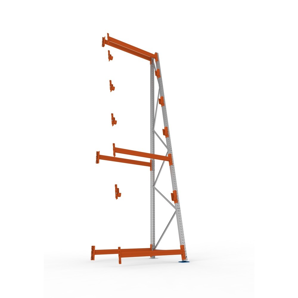 Productafbeelding nr. 3: Kabeltrommelstelling META MULTIPAL type 3, aanbouwelement, hxbxd 4.900 x 1.300 x 1.100 mm, compleet voor 4 assen, verzinkt, RAL 2001 roodoranje, A-stijlen