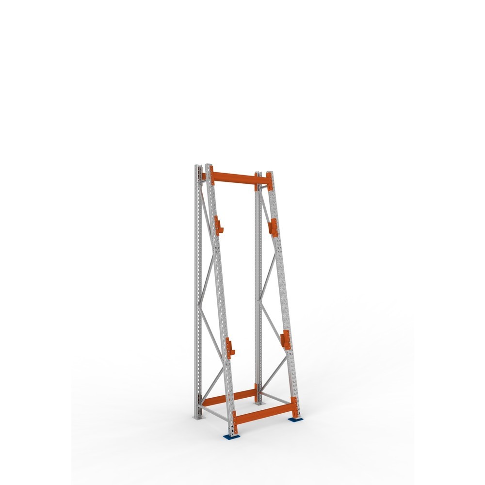 Productafbeelding nr. 1: Kabeltrommelstelling META MULTIPAL type 3, basiselement, hxbxd 3.300 x 900 x 900, compleet voor 2 assen, verzinkt, RAL 2001 roodoranje, A-stijlen