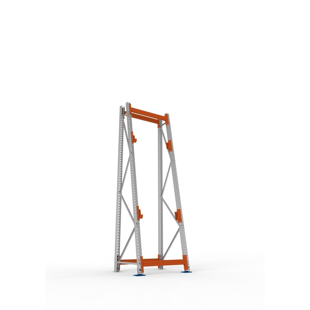 Productafbeelding nr. 3: Kabeltrommelstelling META MULTIPAL type 3, basiselement, hxbxd 3.300 x 900 x 900, compleet voor 2 assen, verzinkt, RAL 2001 roodoranje, A-stijlen