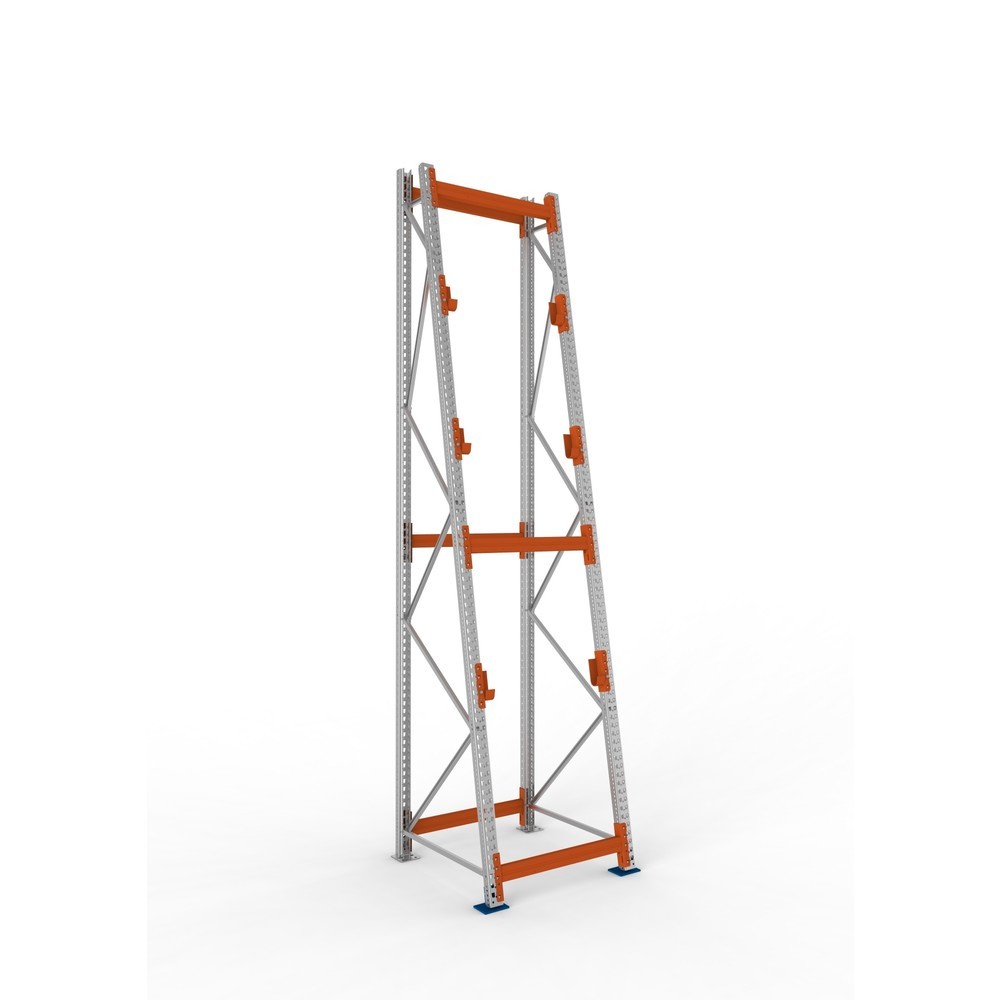 Productafbeelding nr. 1: Kabeltrommelstelling META MULTIPAL type 3, basiselement, hxbxd 4.400 x 900 x 1.100 mm, compleet voor 3 assen, verzinkt, RAL 2001 roodoranje, A-stijlen