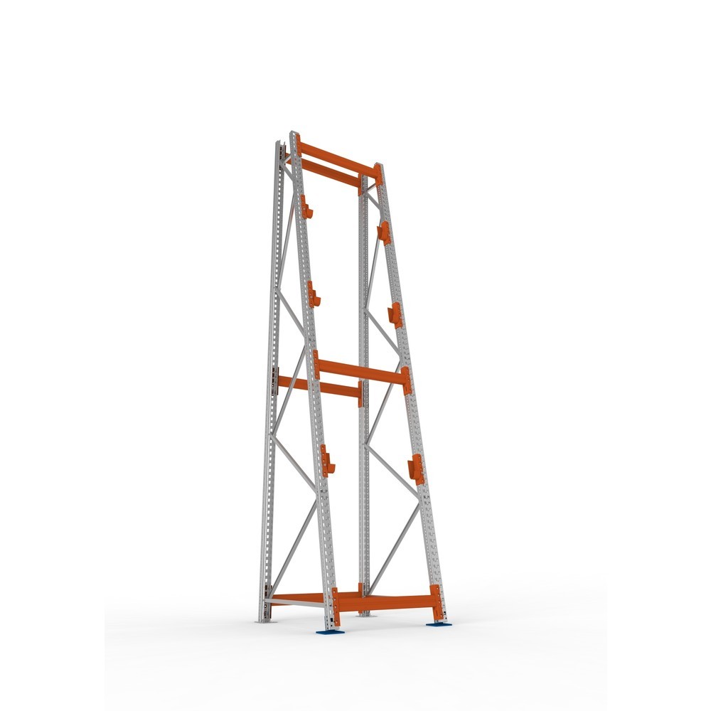 Productafbeelding nr. 3: Kabeltrommelstelling META MULTIPAL type 3, basiselement, hxbxd 4.400 x 900 x 1.100 mm, compleet voor 3 assen, verzinkt, RAL 2001 roodoranje, A-stijlen