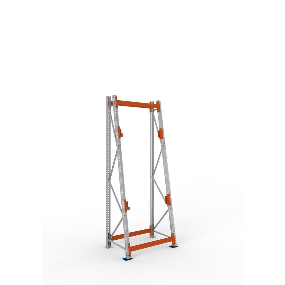 Product afbeelding: Kabeltrommelstelling META MULTIPAL type 3, basiselement, hxbxd 3.300 x 1.100 x 900, compleet voor 2 assen, verzinkt, RAL 2001 roodoranje, A-stijlen
