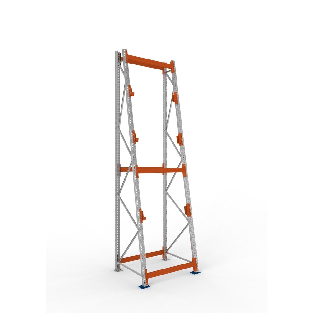 Product afbeelding: Kabeltrommelstelling META MULTIPAL type 3, basiselement, hxbxd 4.400 x 1.100 x 1.100 mm, compleet voor 3 assen, verzinkt, RAL 2001 roodoranje, A-stijlen