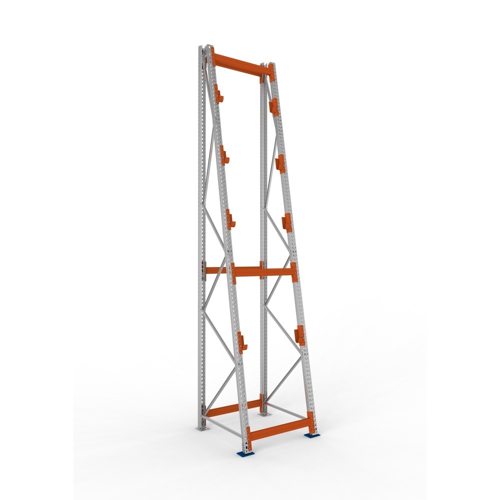 Productafbeelding nr. 1: Kabeltrommelstelling META MULTIPAL type 3, basiselement, hxbxd 4.900 x 900 x 1.100 mm, compleet voor 4 assen, verzinkt, RAL 2001 roodoranje, A-stijlen