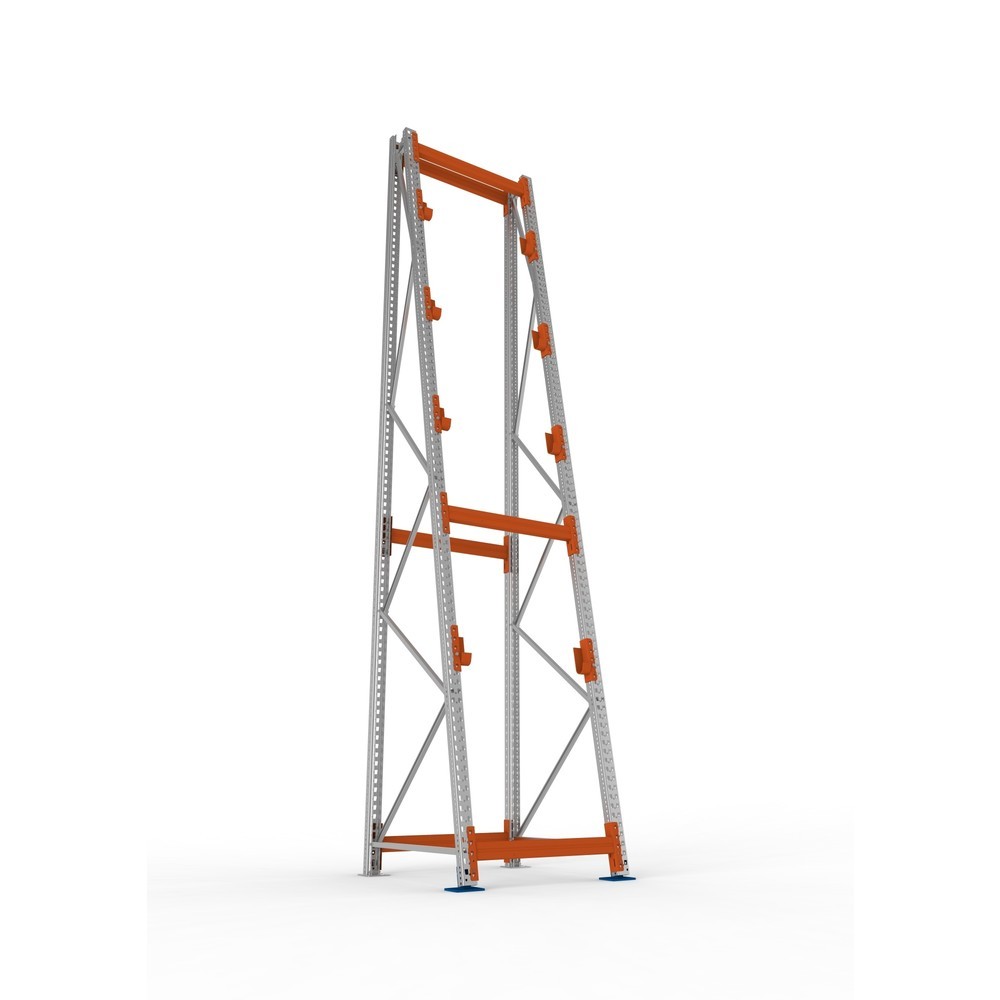 Productafbeelding nr. 3: Kabeltrommelstelling META MULTIPAL type 3, basiselement, hxbxd 4.900 x 900 x 1.100 mm, compleet voor 4 assen, verzinkt, RAL 2001 roodoranje, A-stijlen