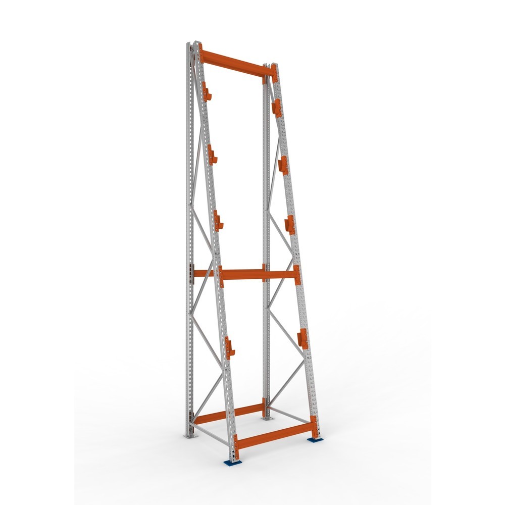 Productafbeelding nr. 1: Kabeltrommelstelling META MULTIPAL type 3, basiselement, hxbxd 4.900 x 1.100 x 1.100 mm, compleet voor 4 assen, verzinkt, RAL 2001 roodoranje, A-stijlen