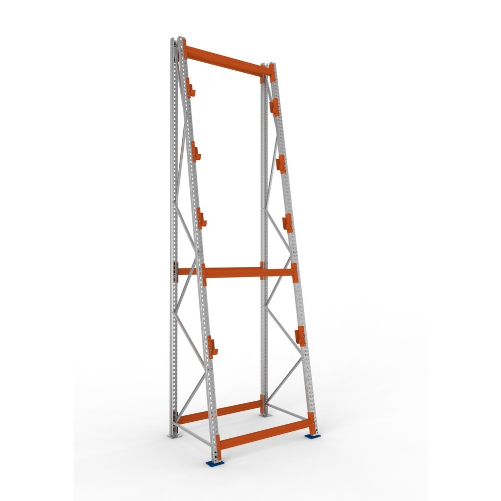 Product afbeelding: Kabeltrommelstelling META MULTIPAL type 3, basiselement, hxbxd 4.900 x 1.300 x 1.100 mm, compleet voor 4 assen, verzinkt, RAL 2001 roodoranje, A-stijlen