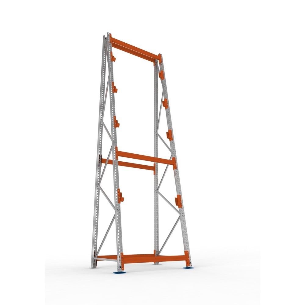 Productafbeelding nr. 3: Kabeltrommelstelling META MULTIPAL type 3, basiselement, hxbxd 4.900 x 1.300 x 1.100 mm, compleet voor 4 assen, verzinkt, RAL 2001 roodoranje, A-stijlen
