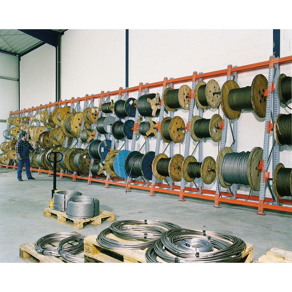 Productafbeelding nr. 5: Kabeltrommelstelling META MULTIPAL type 3, aanbouwelement, hxbxd 3.300 x 900 x 900, compleet voor 2 assen, verzinkt, RAL 2001 roodoranje, A-stijlen