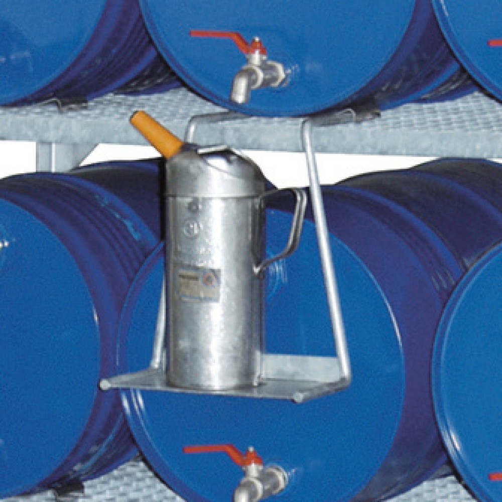 Product afbeelding: Kannenhouder voor CEMO vatenstellingen en stapelframes met GVK-lekbakken, bxd 230 x 100 mm, verzinkt
