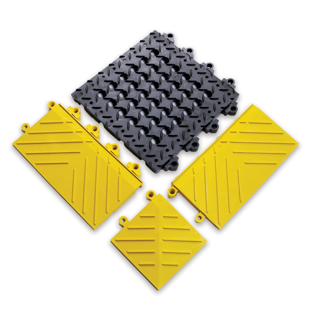 Product afbeelding: Tegel voor vloerplaatsysteem, PVC, geperforeerd, b x d 305 x 305 mm, zwart