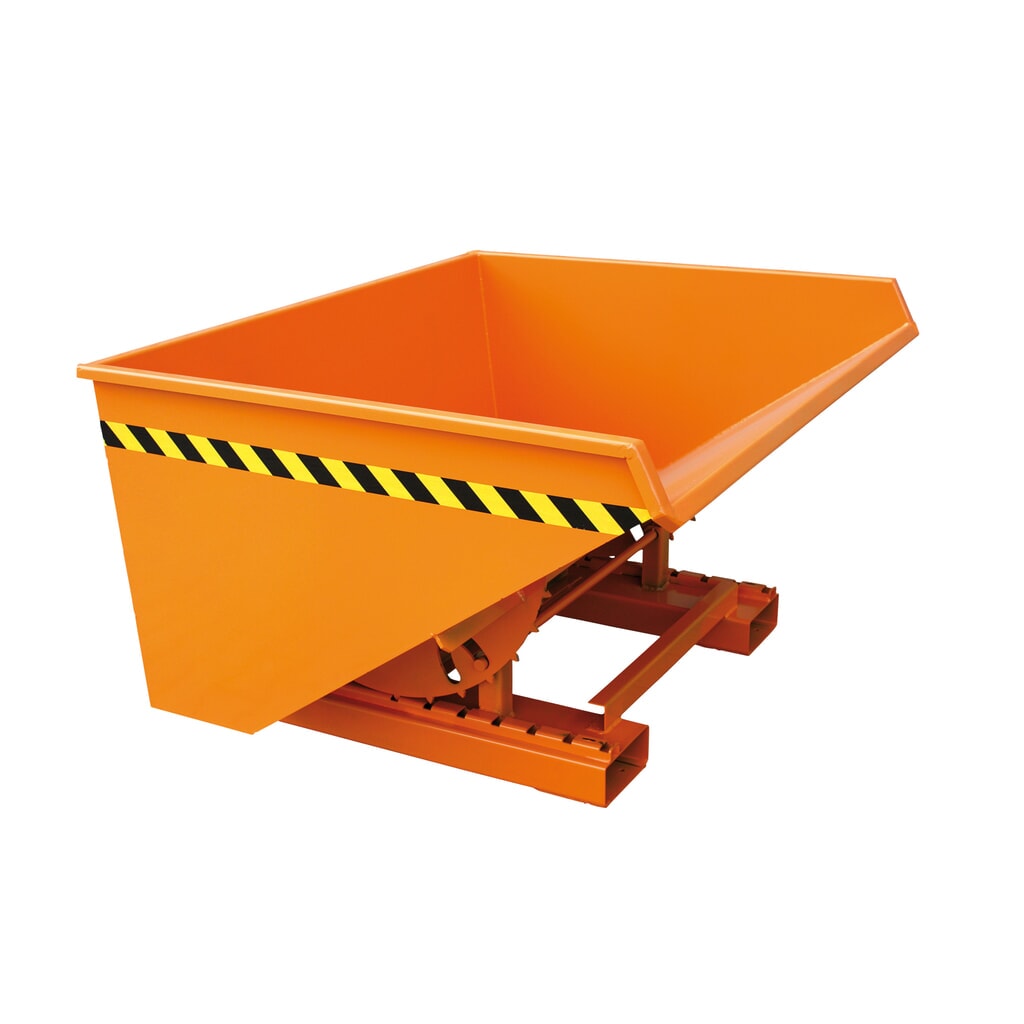 Kantelbak met lopers, volume 2 m³, puur oranje Product afbeelding: Kantelbak met lopers, volume 2 m³, puur oranje