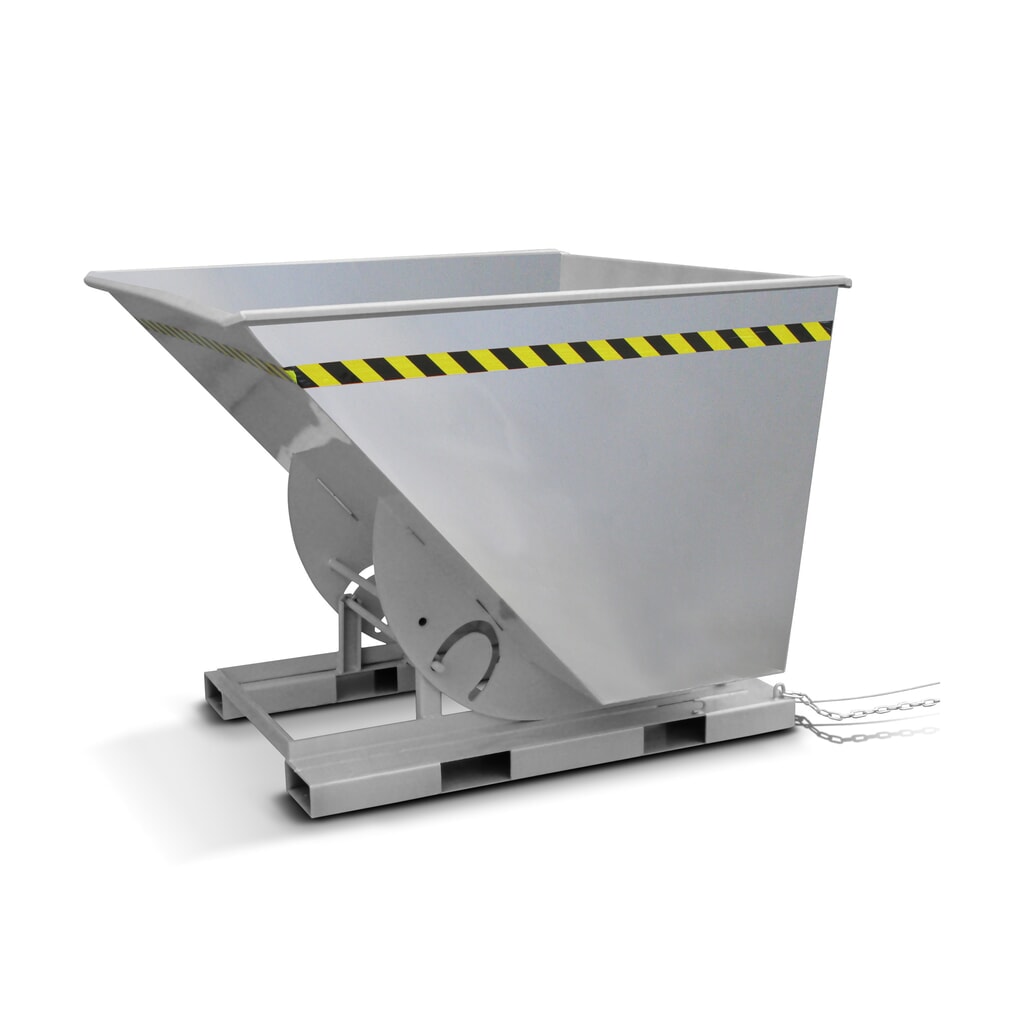 Product afbeelding: Kantelbak met afrolmechanisme, hoge bouwhoogte, verzinkt, 500 l