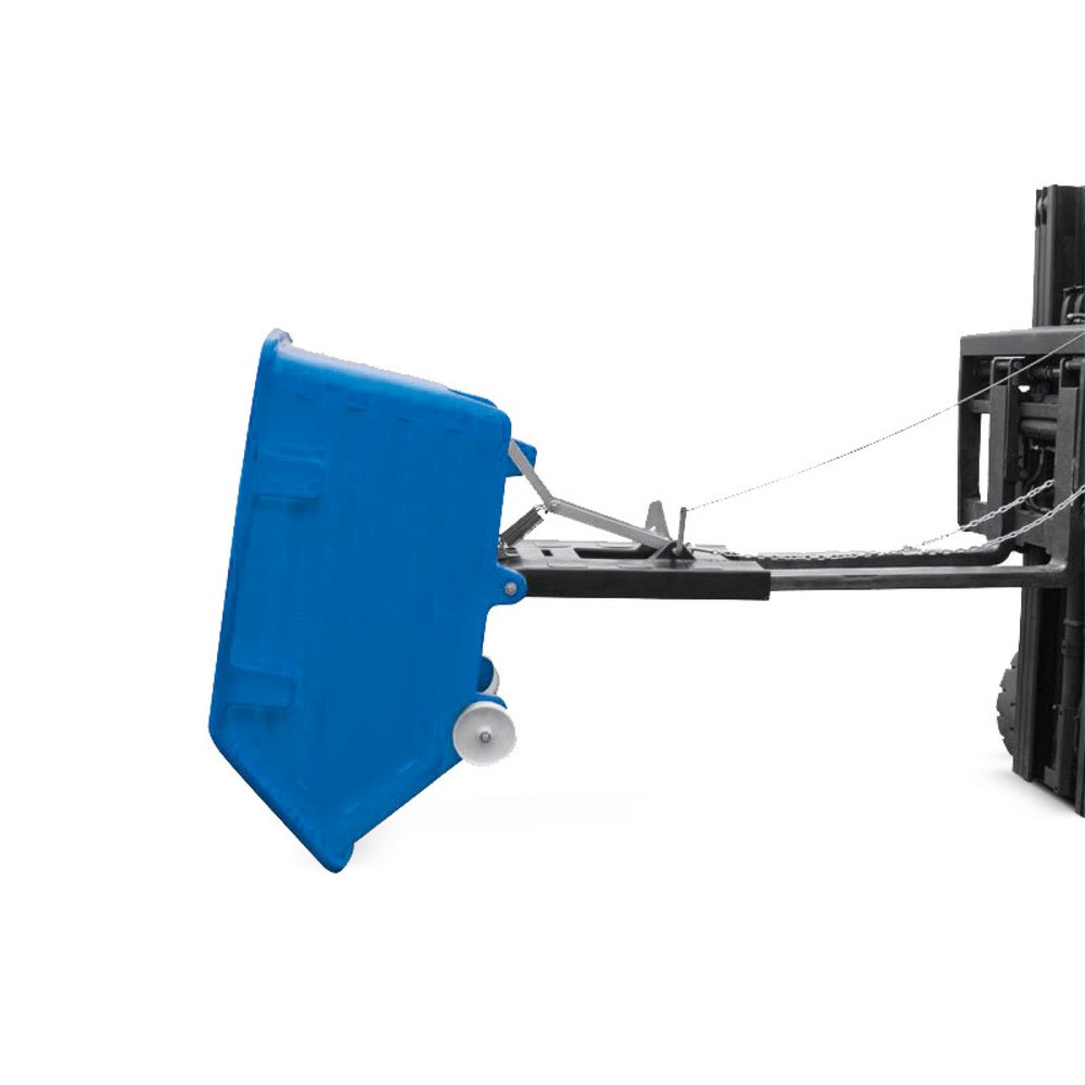 Productafbeelding nr. 1: Kantelbak van PE met wielen, kantelmechanisme, vorkkokers, volume 0,75 m³