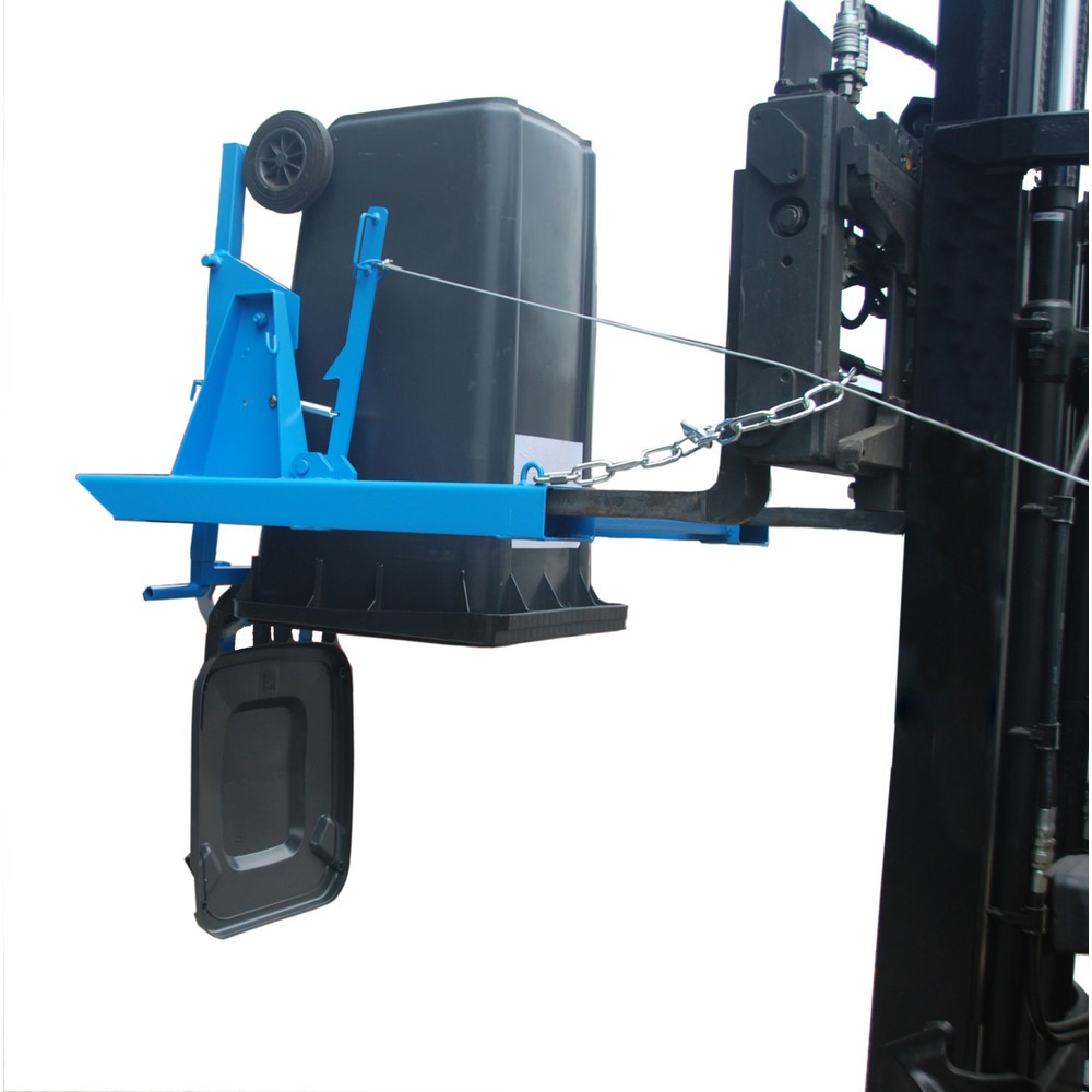 Productafbeelding nr. 3: Kantelinrichting voor vuilnisbakken MK voor heftrucks, vuilnisbak 1x 80 /120 liter, trekkabel