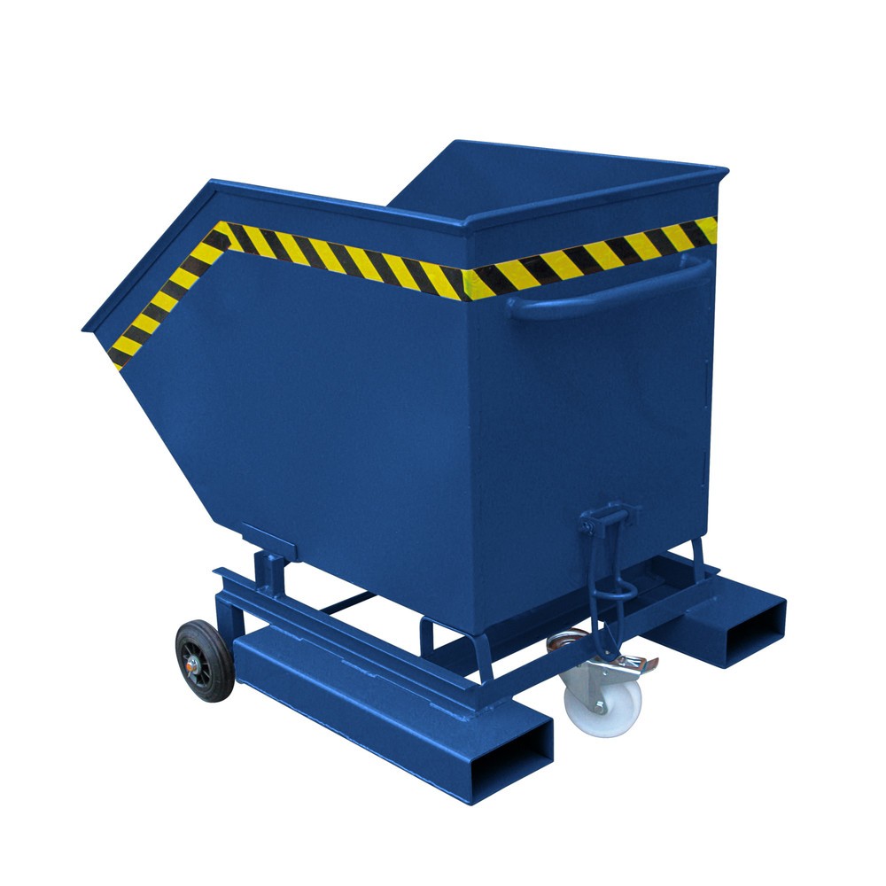 Product afbeelding: kantelklep met opbergvakken en wielen, kantelbaar, volume 0.25 m³, gentiaanblauw