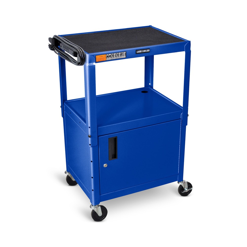 Productafbeelding nr. 1: Kantoor- en dossierwagen, 3 etages, in hoogte verstelbaar, met onderkast, blauw