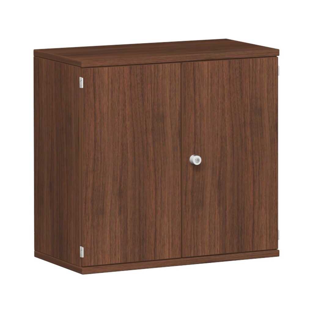 Kantoorkast Profi, 2 OH, breedte 800 mm, draaideur, notenhout Product afbeelding: Kantoorkast Profi, 2 OH, breedte 800 mm, draaideur, notenhout