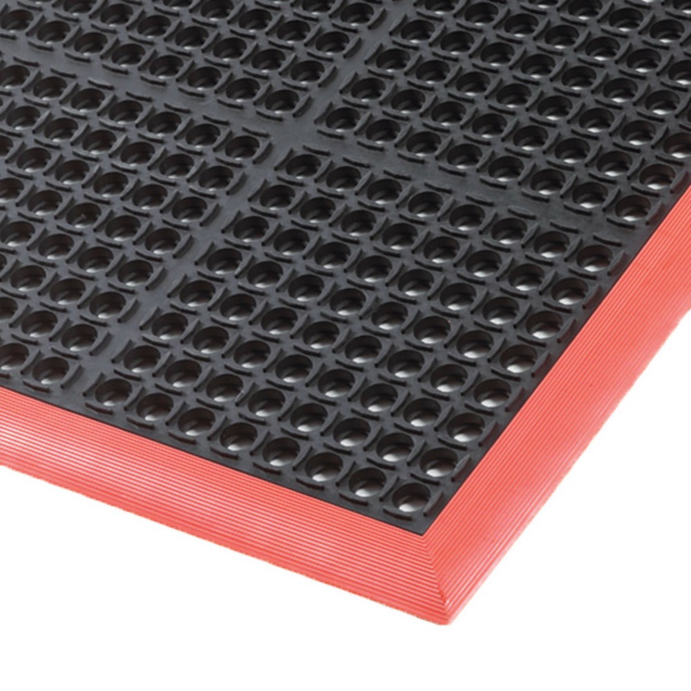 Product afbeelding: Kantstrook voor antivermoeidheidsmat van nitrilrubber, mannelijk, bxd 910 x 52 mm, oranje