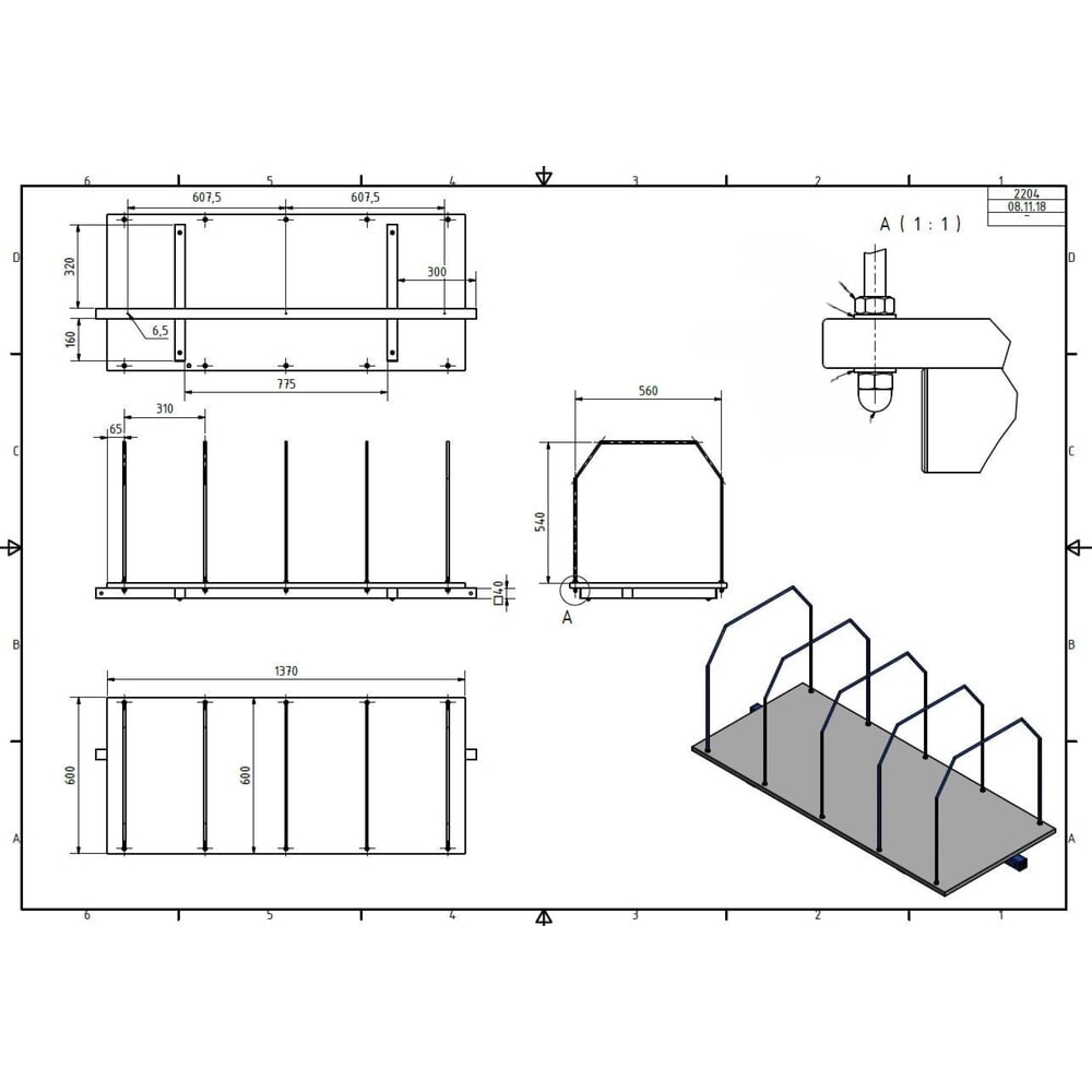 Productafbeelding nr. 3: Kartonnagemagazijn voor paktafels, voor breedte 1.600 mm