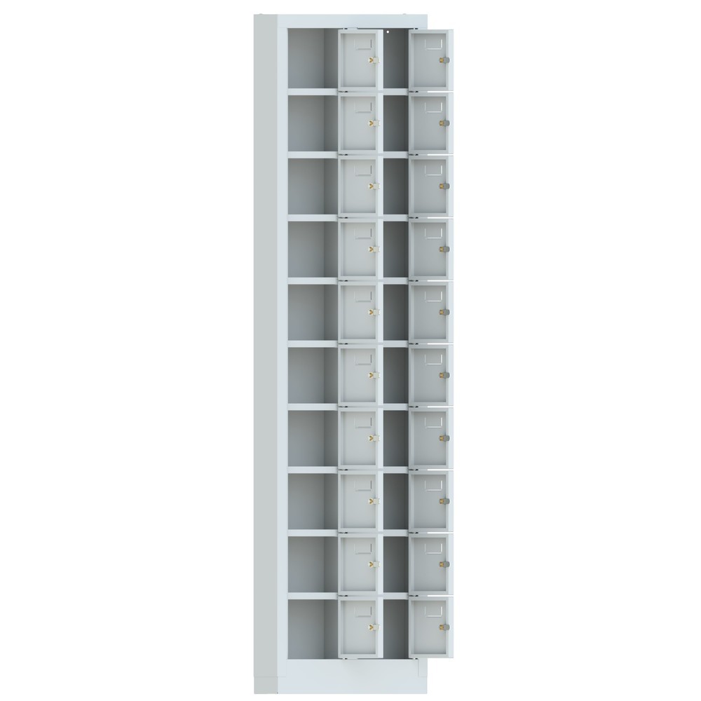 Productafbeelding nr. 6: Kast met kleine vakken PAVOY, 20 vakken, hxbxd 1.950 x 460 x 200 mm, met etikethouder, lichtgrijs, lichtgrijs