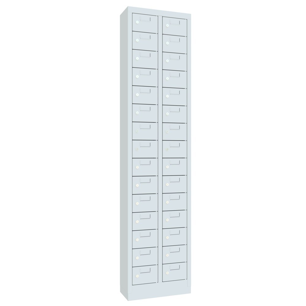 Productafbeelding nr. 5: Kast met kleine vakken PAVOY, 30 vakken, hxbxd 1.950 x 460 x 200 mm, met etikethouder, lichtgrijs, lichtgrijs