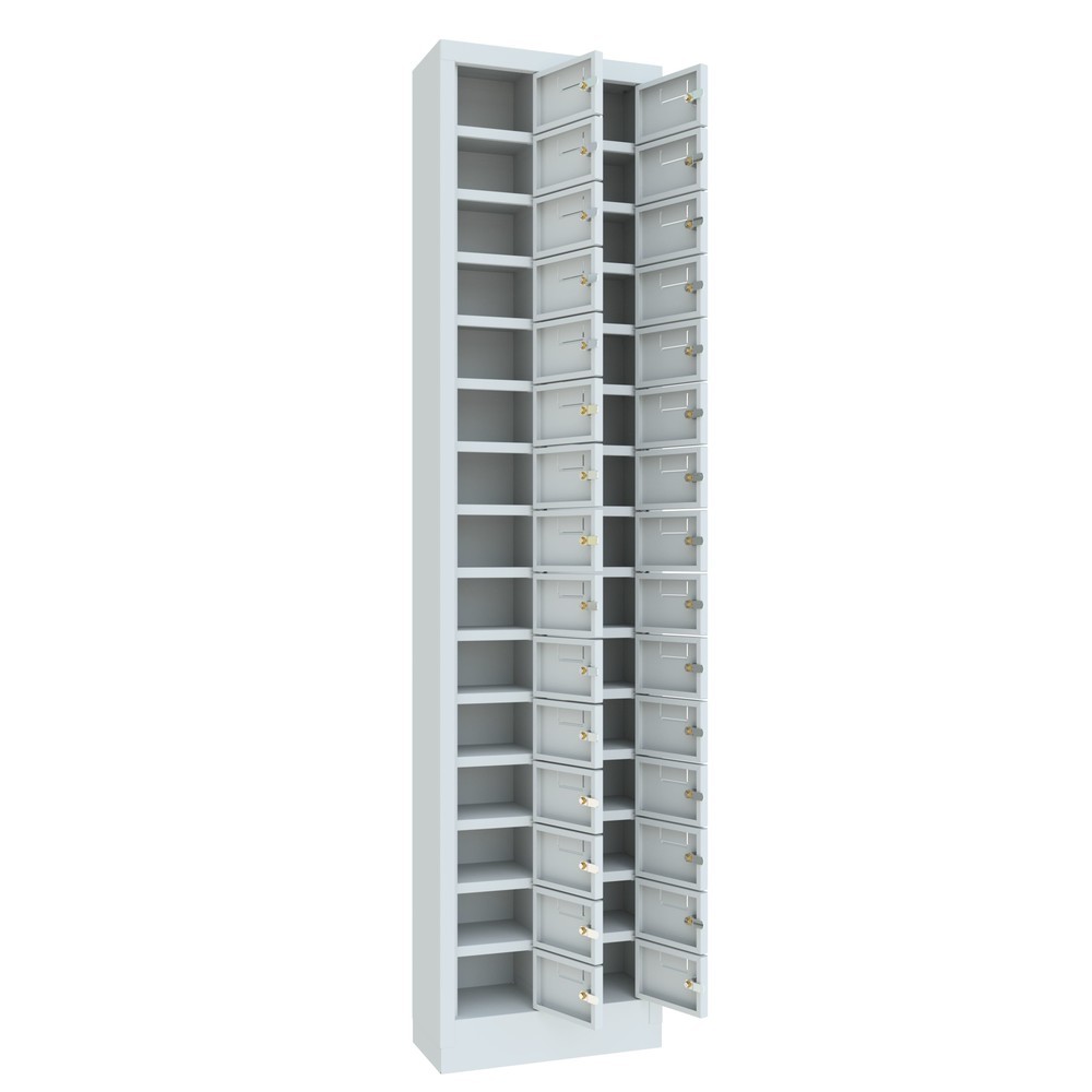 Productafbeelding nr. 6: Kast met kleine vakken PAVOY, 30 vakken, hxbxd 1.950 x 460 x 200 mm, met etikethouder, lichtgrijs, lichtgrijs