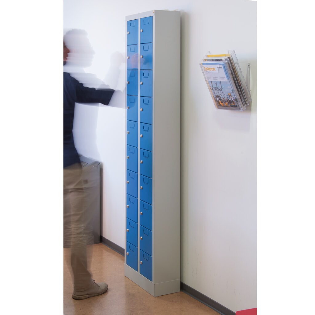 Productafbeelding nr. 2: Kast met kleine vakken PAVOY, 30 vakken, hxbxd 1.950 x 460 x 200 mm, met etikethouder, lichtgrijs, lichtgrijs