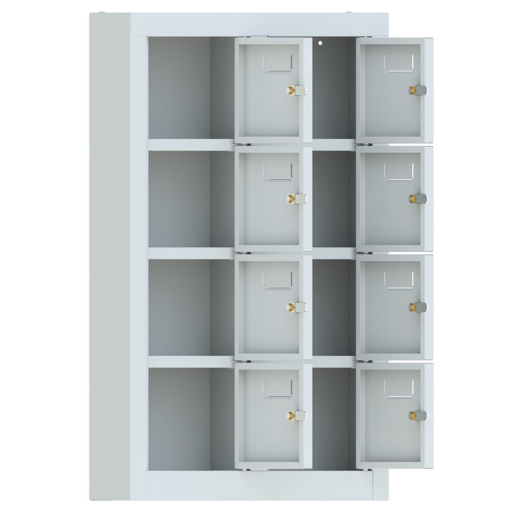 Productafbeelding nr. 3: Kast met kleine vakken PAVOY, 8 vakken, hxbxd 815 x 460 x 200 mm, met etikethouder, lichtgrijs, lichtgrijs