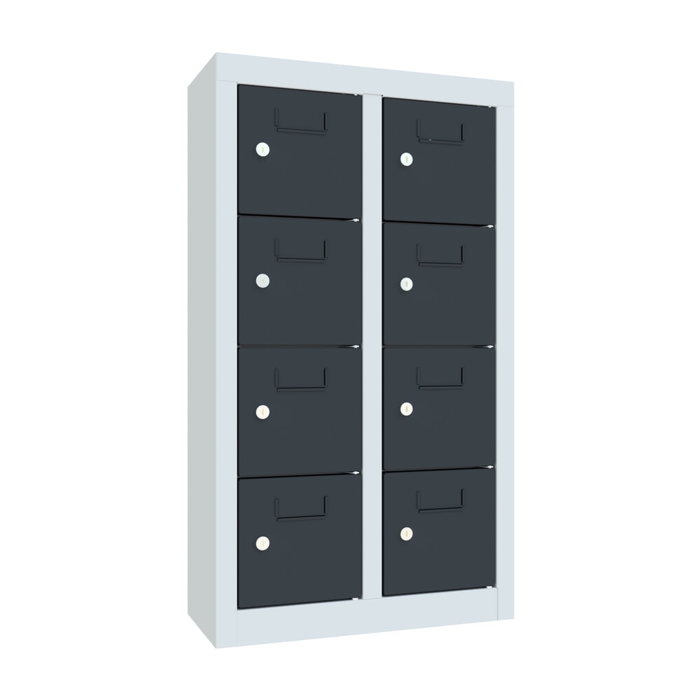Productafbeelding nr. 1: Kast met kleine vakken PAVOY, 8 vakken, hxbxd 815 x 460 x 200 mm, met etikethouder, antracietgrijs, lichtgrijs