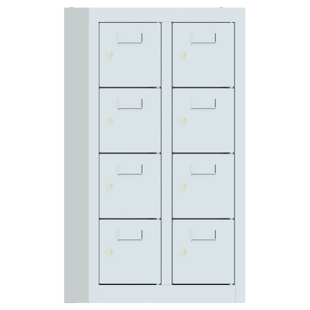 Product afbeelding: Kast met kleine vakken PAVOY, 8 vakken, hxbxd 815 x 460 x 200 mm, met etikethouder, lichtgrijs, lichtgrijs