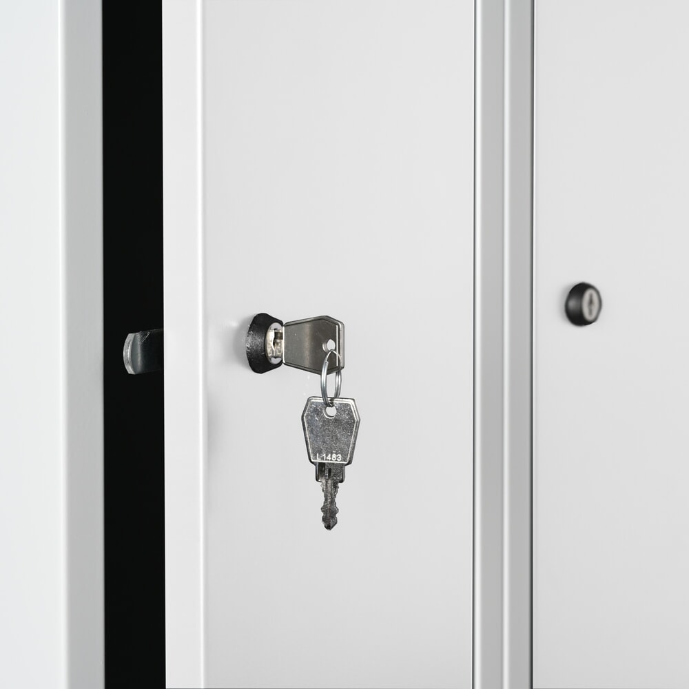 Productafbeelding nr. 3: Kast Steinbock®, op de vloer staand, 2 etages, 6 vakken, cilinderslot, hxbxd 1.800 x 1200 x 500 mm, lichtgrijs / lichtgrijs