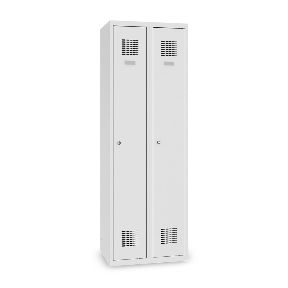 Product afbeelding: Kast Steinbock®, op de vloer staand, 2 compartimenten, cilinderslot, hxbxd 1.800 x 600 x 500 mm, lichtgrijs / lichtgrijs