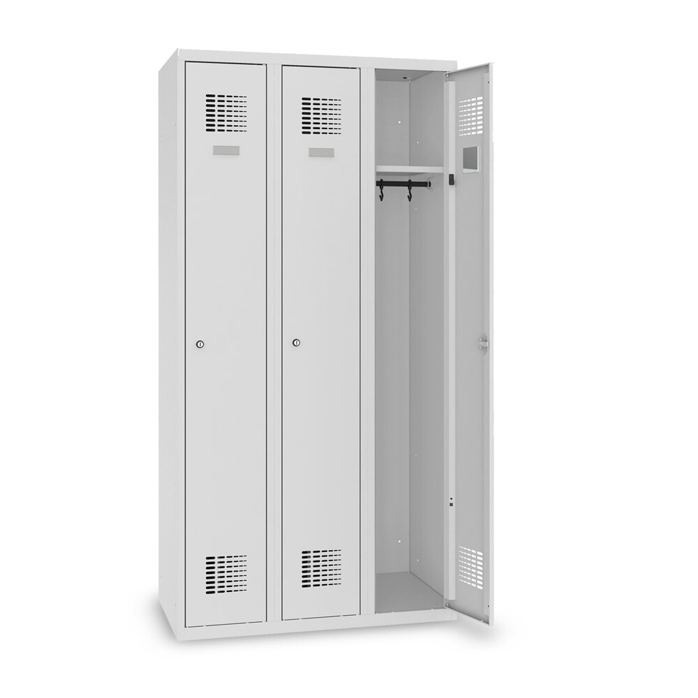 Productafbeelding nr. 10: Kast Steinbock®, op de vloer staand, 3 compartimenten, draaivergrendeling, hxbxd 1.800 x 900 x 500 mm, lichtgrijs / lichtgrijs
