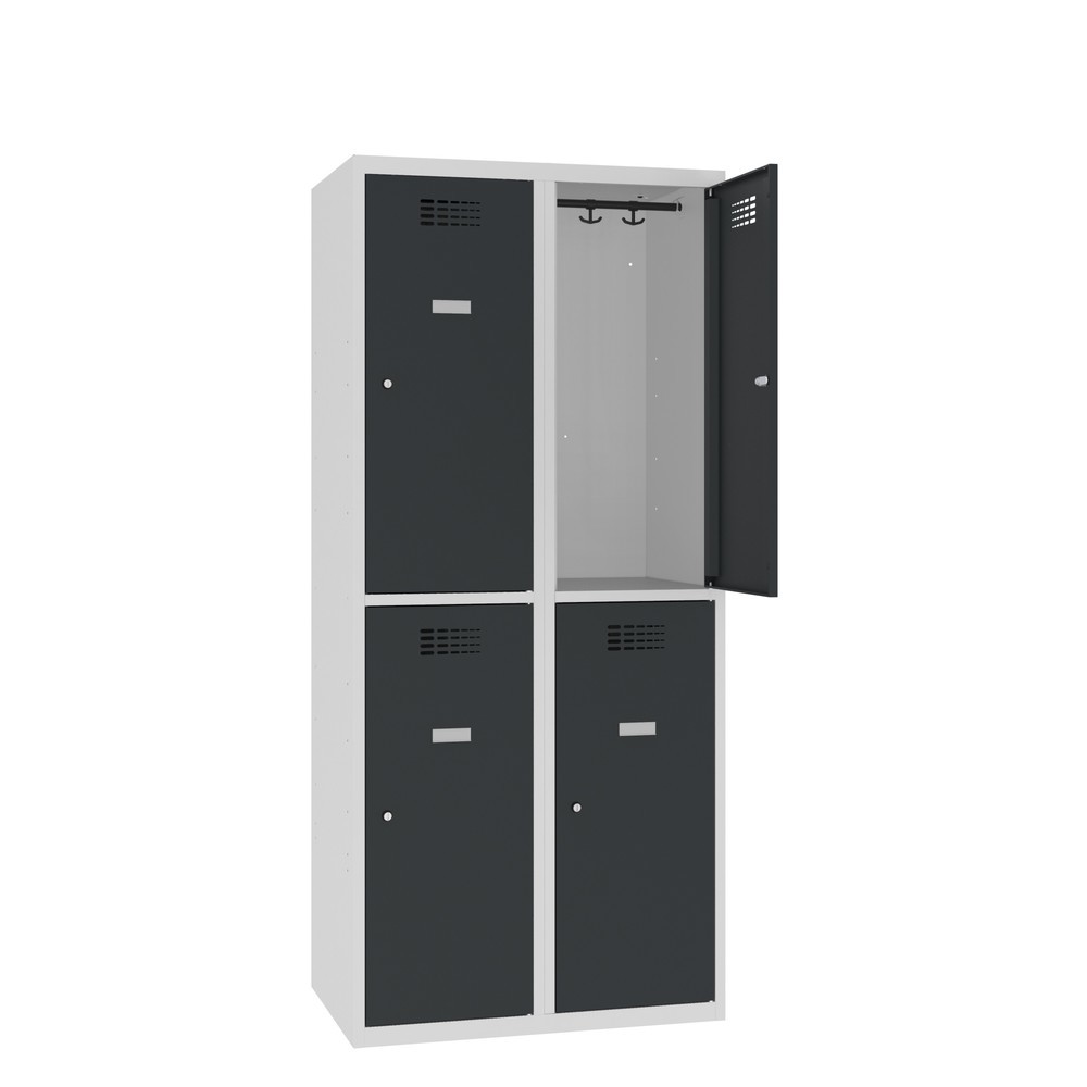 Productafbeelding nr. 1: Kast Steinbock®, op de vloer staand, 2 etages, 4 vakken, cilinderslot, hxbxd 1.800 x 800 x 500 mm, lichtgrijs / antracietgrijs